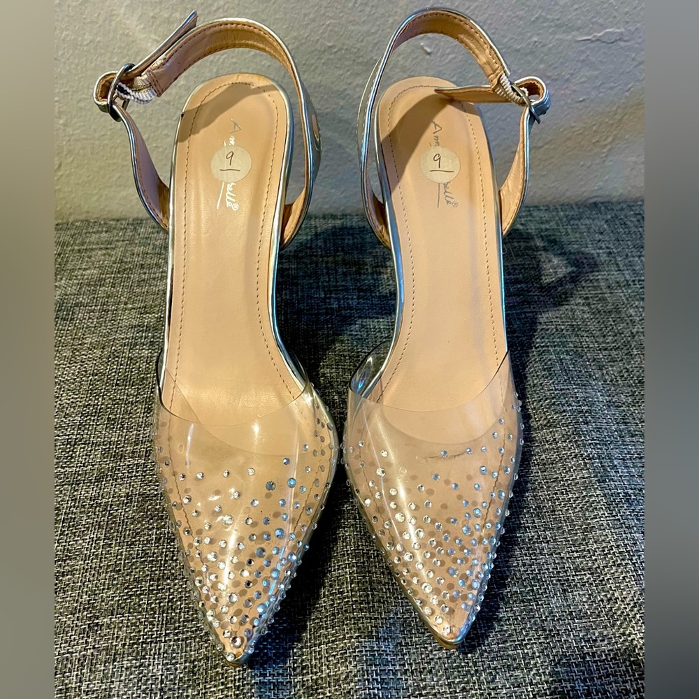 Transparent High Heels With Crystal Decor Size 9
